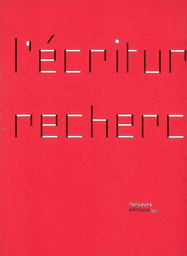 L'écriture en recherche