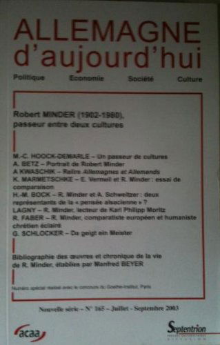 ALLEMAGNE D'AUJOURD'HUI, N 165/JUIL.-SEPT. 2003