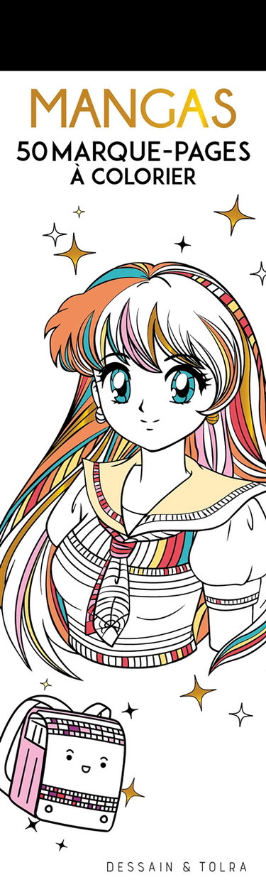 Couverture de Mangas : 50 marque-pages à colorier