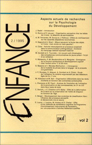 Enfance, n° 2. Aspects actuels de recherche sur la psychologie du développement