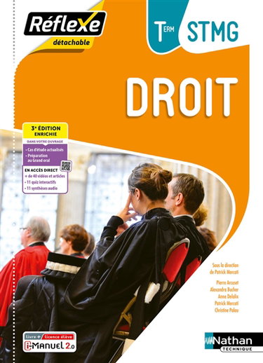 Couverture de Droit terminale STMG : livre + licence élève