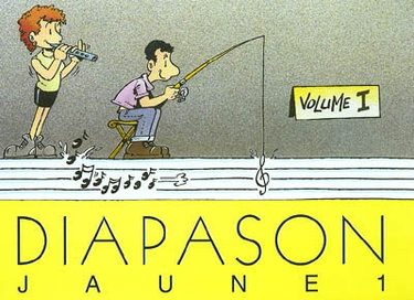 Couverture de Diapason jaune. Vol. 1. Carnet de 230 chants avec partitions et accords : chansons pour les enfants avec guide-chants sur Internet