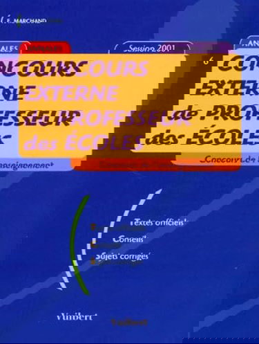 Concours externe de professeur des écoles: Session 2001