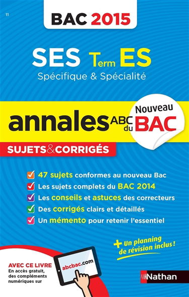 SES, terminale ES spécifique & spécialité : bac 2015