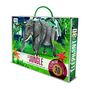 La jungle : une biodiversité extraordinaire : l'éléphant, livre + maquette 3D