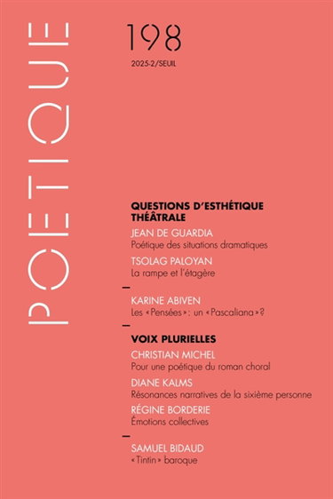 Poétique, n° 198. Questions d'esthétique théâtrale. Voix plurielles