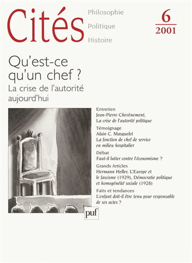 Cités, n° 6. Qu'est-ce qu'un chef ?