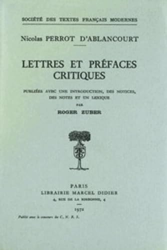 Couverture de Lettres et préfaces critiques