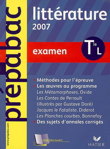 Littérature terminales L : examen