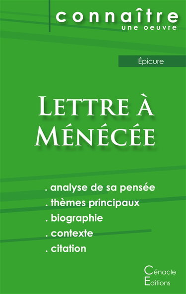 Couverture de Fiche de lecture Lettre à Ménécée (Analyse philosophique de référence et résumé complet)