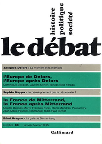 Débat (Le), n° 83. L'Europe de Delors, l'Europe après Delors
