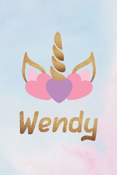 Wendy: Personalized First Name Unicorn Gift Birthday Girl Notebook Journal 104 Pages