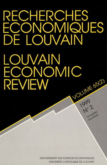 Recherches économiques de Louvain, n° 2 (1999)