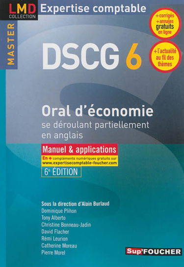 DSCG 6 oral d'économie se déroulant partiellement en anglais : manuel & applications