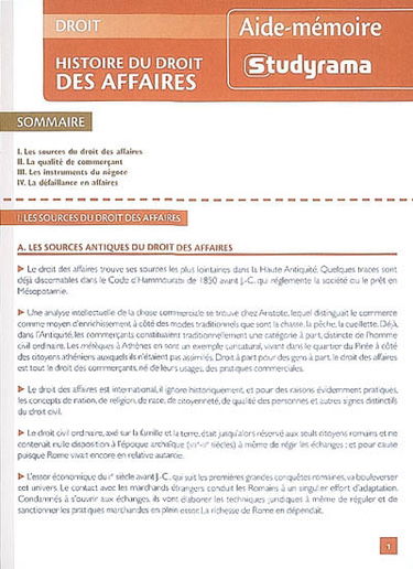 Histoire du droit des affaires