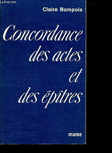 Concordance des actes des apotres et des epitres