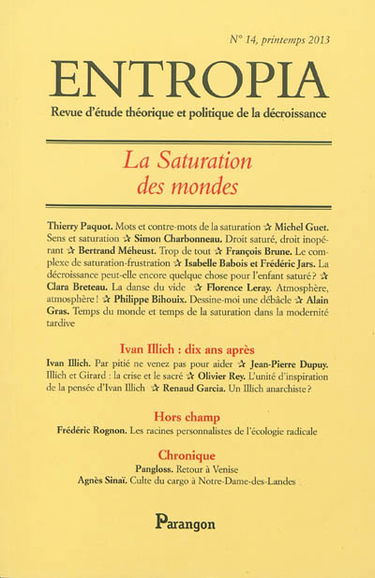 Entropia, n° 14. La saturation des mondes