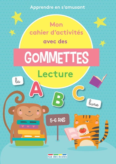 Couverture de Mon cahier d'activités avec des gommettes, 5-6 ans : lecture : apprendre en s'amusant