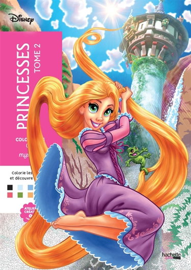 Couverture de Coloriages mystères Disney : Princesses Tome 2 : Colorie les chiffres et découvre l'image