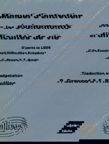 Manuel D'Entretien Pour Les Evenements Et Difficultes De Vie