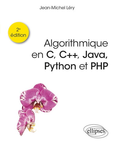 Couverture de Algorithmique en C, C++, Java, Python et PHP