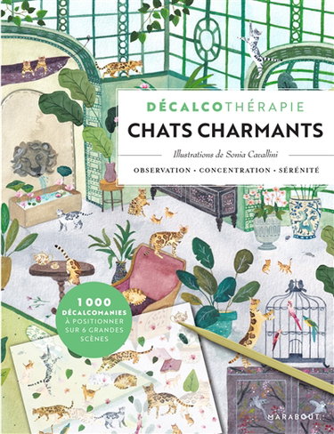 Couverture de Décalcothérapie : chats charmants : observation, concentration, sérénité