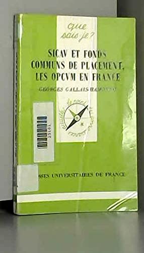 Sicav fonds communs placement,opcvm