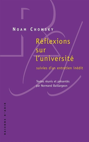 Réflexions sur l'université : suivies d'un entretien inédit