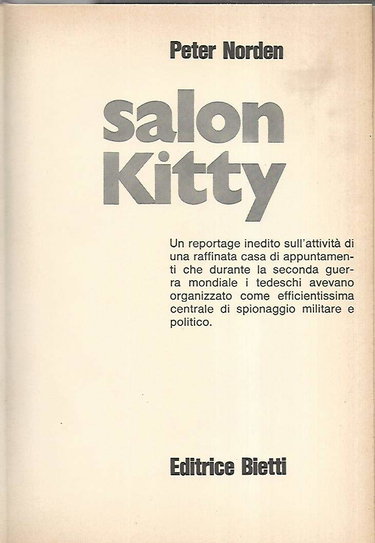 Couverture de ESPIONNAGE SUR L'OREILLER - SALON KITTY - BERLIN 1940-1943 par Norden Peter