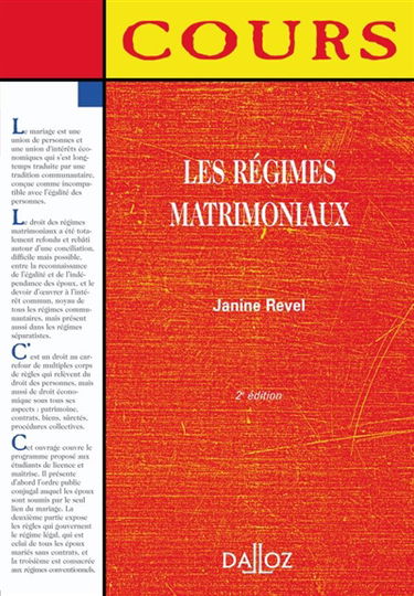 Régimes matrimoniaux