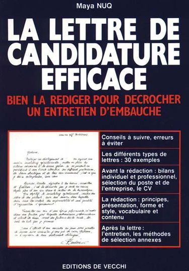 La Lettre de candidature efficace