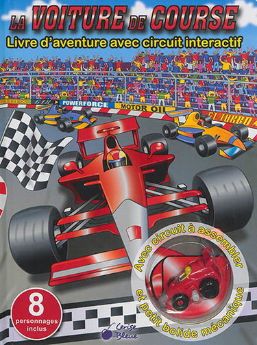 Couverture de La voiture de course : livre d'aventure avec circuit interactif