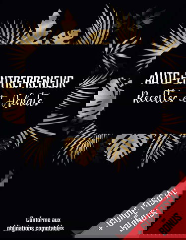 Livre De Compte Recette Dépense: Carnet De Tenue De Compte Conforme aux Obligations Comptables des Micro BIC - Micro BNC | Cahier Recette Depense Simple et Facile A Remplir | Design Noir Floral Doré