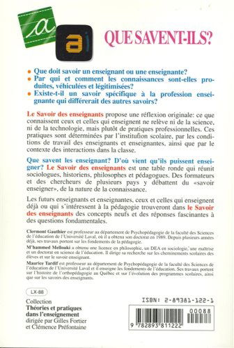 Le savoir des enseignants