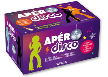 Couverture de Apéro disco : les tubes, les stars, télé-ciné-séries, la société : 4 thèmes pour explorer toutes les facettes du disco ! par Clémence Roux de Luze