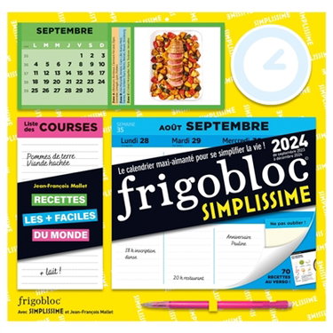 Couverture de Frigobloc Hebdomadaire 2024 Simplissime (de sept. 2023 à déc. 2024) par Jean-François Mallet