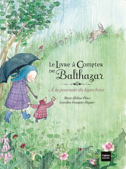 Couverture de Le livre à compter de Balthazar : à la poursuite du lapin brun par Marie-Hélène Place