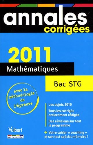 Mathématiques, bac STG : annales corrigées 2011