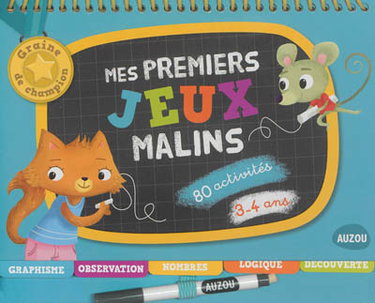 Couverture de Mes premiers jeux malins, 3-4 ans : 80 activités par Fabienne Rousseau