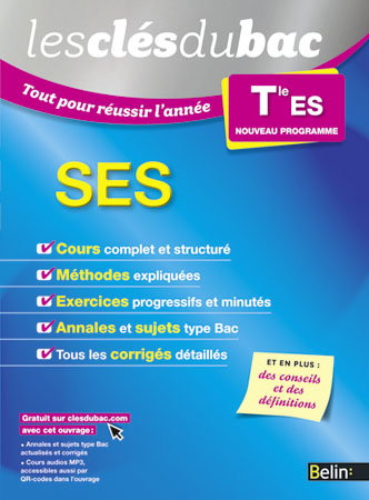 SES terminale ES : nouveau programme