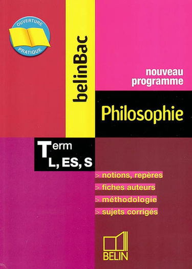 Philosophie term L, ES, S : nouveau programme