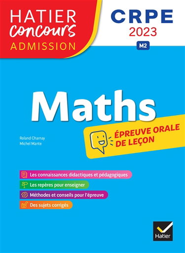 Couverture de Mathématiques : épreuve orale d'admission, épreuve de leçon : CRPE 2023, M2 par Roland Charnay