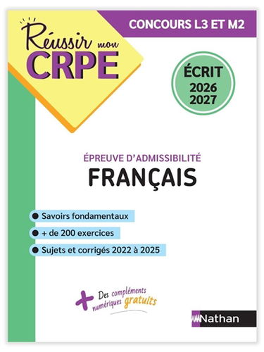 Français, épreuve d'admissibilité : concours L3 et M2 : écrit 2026-2027