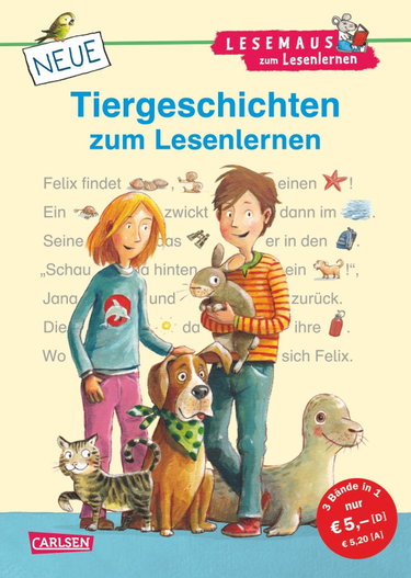 Couverture de LESEMAUS zum Lesenlernen Sammelbände: Neue Tiergeschichten zum Lesenlernen: Bild-Wörter-Geschichten - mit Bildern lesen lernen
