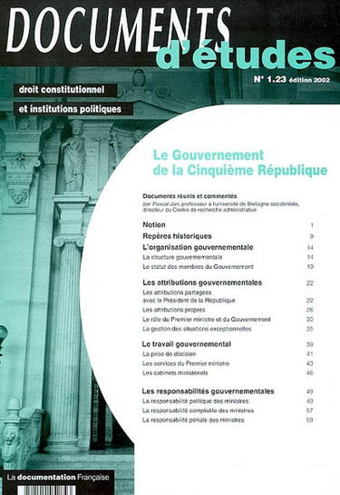 Le gouvernement de la cinquième République