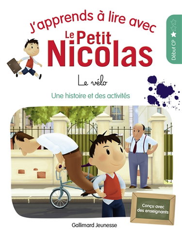 Couverture de J'apprends à lire avec le Petit Nicolas. Vol. 3. Le vélo : une histoire et des activités, début CP