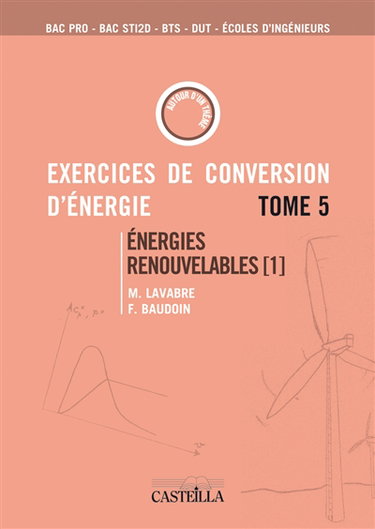 Exercices et problèmes de conversion d'énergie. Vol. 5. Energies renouvelables 1 : bac pro, bac STI2D, BTS, DUT, écoles d'ingénieurs : aérogénérateurs, gestion et stockage d'énergie