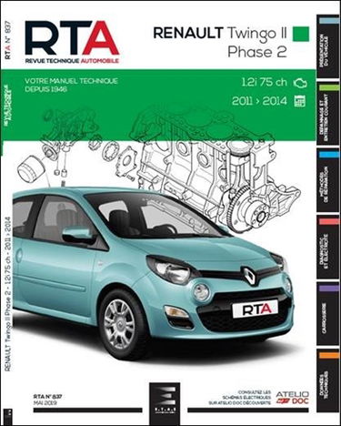 Revue technique automobile, n° 837. Renault Twingo phase 2, 3 portes, 2011-2014