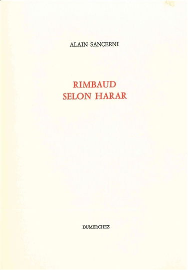 Rimbaud selon Harar