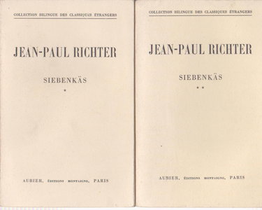 Couverture de Siebenkäs -E.O-RICHTER, JEAN-PAUL